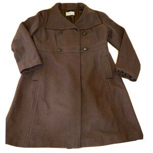 Old Navy Womens Double-Breasted Brown Wool Blend Peacoat L